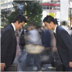 Japanese men bowing